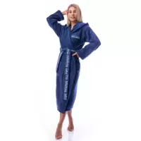 Халат Микропамук - тъмно син - дамски - 229 | Халат Микропамук - тъмно син - дамски - 229
