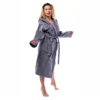 Халат нишка - Тъмно сив - дамски - 2509 | Халат нишка - Тъмно сив - дамски - 2509