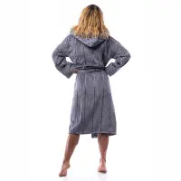 Халат нишка - Тъмно сив - дамски - 2510 | Халат нишка - Тъмно сив - дамски - 2510