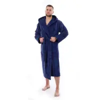 Халат нишка - Тъмно син - мъжки - 3476 | Халат нишка - Тъмно син - мъжки - 3476