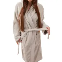 Халат Севи лого - MS - светло сив- дамски - 3729 | Халат Севи лого - MS - светло сив- дамски - 3729