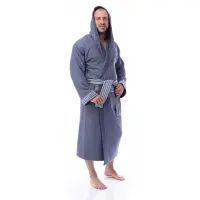Халат Вафла Лукс - Тъмно сив - мъжки - Халат Вафла Лукс - Тъмно сив - мъжки