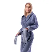 Халат Вафла Лукс - Тъмно сиво - дамски - 1845 | Халат Вафла Лукс - Тъмно сиво - дамски - 1845