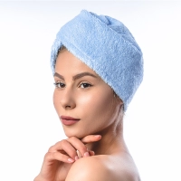 Хавлиен тюрбан за глава - син - Хавлиен тюрбан за глава - син