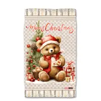 Хавлиена кърпа с коледни мотиви - 5298 - Хавлиена кърпа с коледни мотиви - 5298