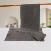 Хавлиена кърпа с мотив ръце - Сиво - Хавлиена кърпа с мотив ръце - Сиво