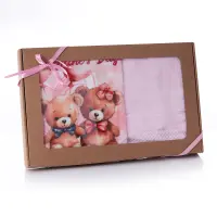 Комплект 2бр.кърпи в кутия - розова - Свети Валентин - Комплект 2бр.кърпи в кутия - розова - Свети Валентин