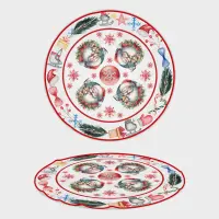 Кръгла хавлиена кърпа с коледни мотиви - 4494 - Кръгла хавлиена кърпа с коледни мотиви - 4494