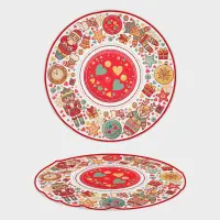 Кръгла хавлиена кърпа с коледни мотиви - 4495 - Кръгла хавлиена кърпа с коледни мотиви - 4495