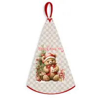 Кръгла хавлиена кърпа с коледни мотиви - 5352 - Кръгла хавлиена кърпа с коледни мотиви - 5352