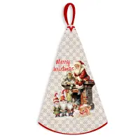 Кръгла хавлиена кърпа с коледни мотиви - 5354 - Кръгла хавлиена кърпа с коледни мотиви - 5354