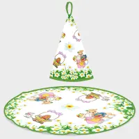 Кръгла хавлиена кърпа с великденски мотиви - 5119 - Кръгла хавлиена кърпа с великденски мотиви - 5119