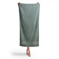 Плажна хавлия с бамбуков десен - каки зелено - Плажна хавлия с бамбуков десен - каки зелено