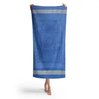 Плажна хавлия с мотив - Коралово синьо - Плажна хавлия с мотив - Коралово синьо