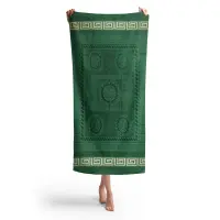Плажна хавлия с мотив - Маслено зелено - Плажна хавлия с мотив - Маслено зелено